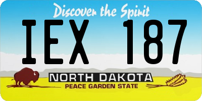 ND license plate IEX187
