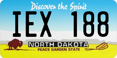 ND license plate IEX188