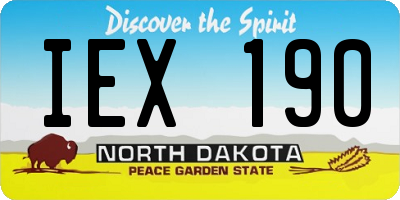 ND license plate IEX190