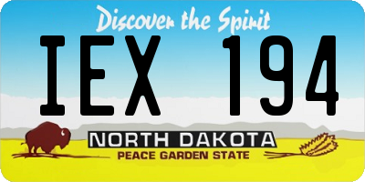ND license plate IEX194