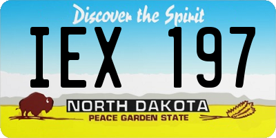 ND license plate IEX197
