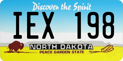 ND license plate IEX198
