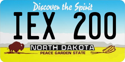 ND license plate IEX200
