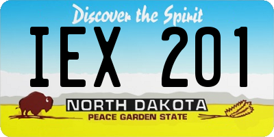 ND license plate IEX201