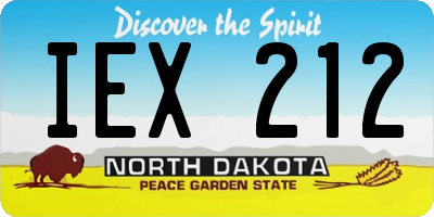 ND license plate IEX212