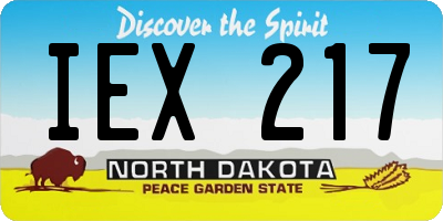 ND license plate IEX217