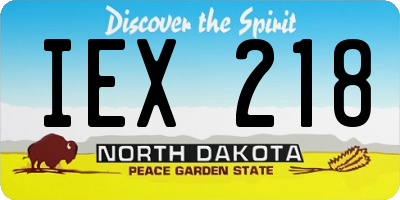 ND license plate IEX218