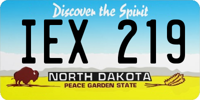 ND license plate IEX219