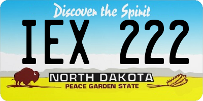 ND license plate IEX222