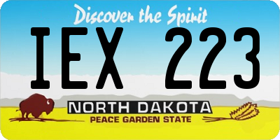 ND license plate IEX223
