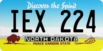 ND license plate IEX224