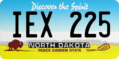 ND license plate IEX225