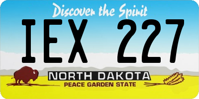 ND license plate IEX227