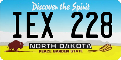 ND license plate IEX228