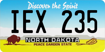 ND license plate IEX235