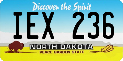ND license plate IEX236