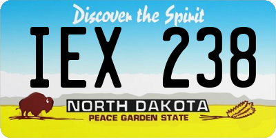 ND license plate IEX238