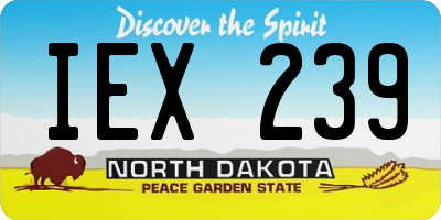 ND license plate IEX239