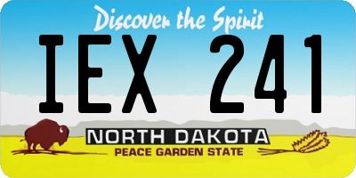 ND license plate IEX241