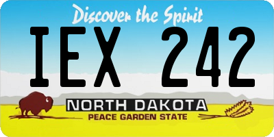 ND license plate IEX242
