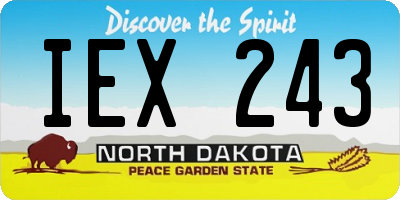 ND license plate IEX243