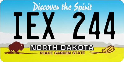 ND license plate IEX244