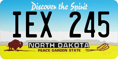 ND license plate IEX245