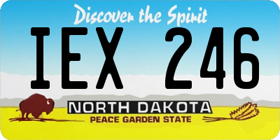 ND license plate IEX246