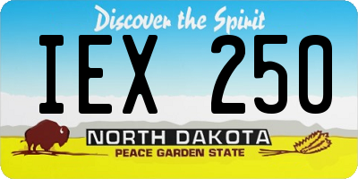 ND license plate IEX250