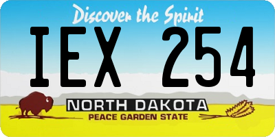 ND license plate IEX254