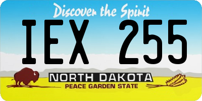 ND license plate IEX255