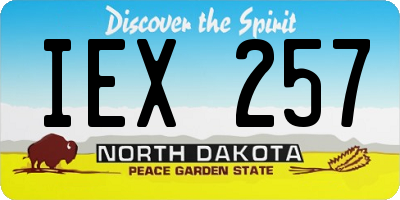 ND license plate IEX257