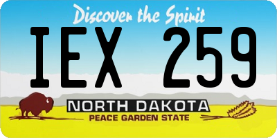 ND license plate IEX259