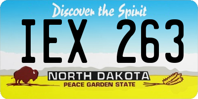ND license plate IEX263