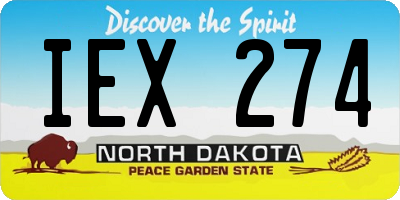 ND license plate IEX274