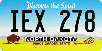 ND license plate IEX278