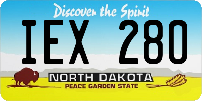 ND license plate IEX280