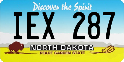ND license plate IEX287