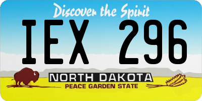 ND license plate IEX296