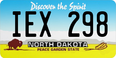 ND license plate IEX298