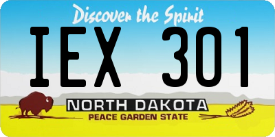 ND license plate IEX301