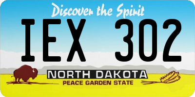 ND license plate IEX302