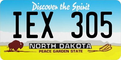 ND license plate IEX305