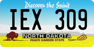 ND license plate IEX309