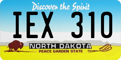 ND license plate IEX310