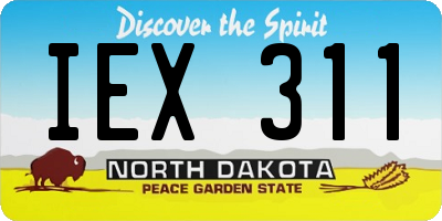 ND license plate IEX311