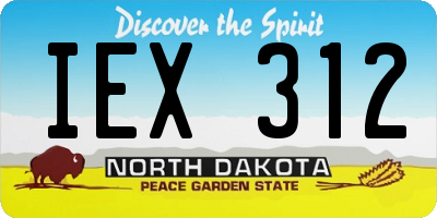 ND license plate IEX312