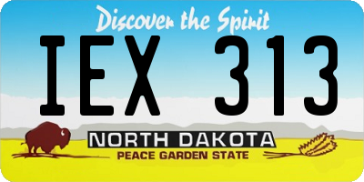 ND license plate IEX313