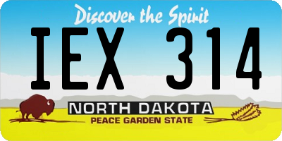 ND license plate IEX314