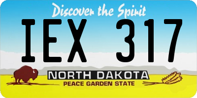 ND license plate IEX317